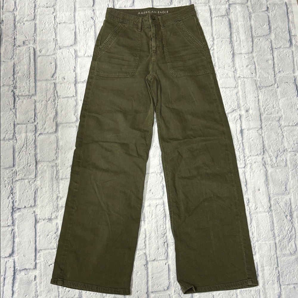 American Eagle Outfitters Olive Wide Leg Pants